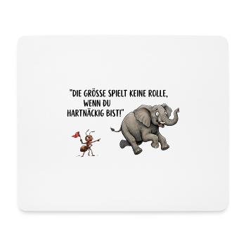 Die Größe spielt keine Rolle - Mousepad (Querformat) - Weiß - Vorne