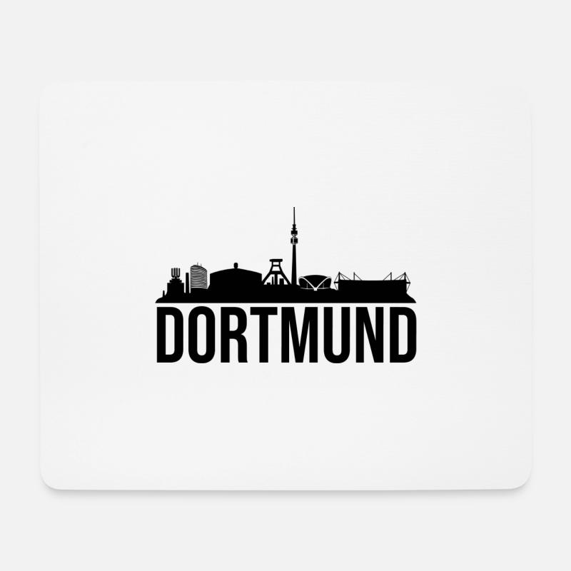 dortmund skyline black - Tapis de souris (format paysage) - blanc