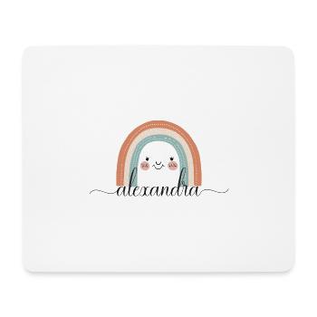 Alexandra! Regenbogen, personalisierbar - Mousepad (Querformat) - Weiß - Vorne