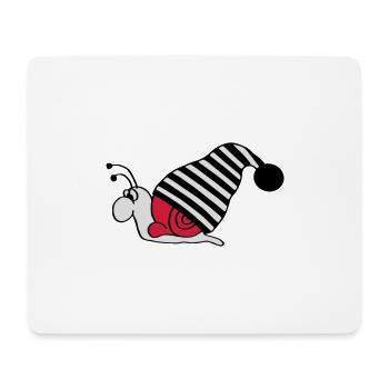 schnecke mit schlafmütze - Mousepad (Querformat) - Weiß - Vorne