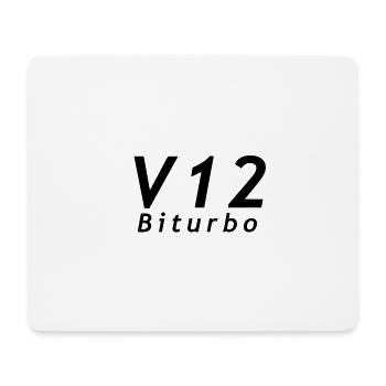 v12Biturbo - Mousepad (Querformat) - Weiß - Vorne