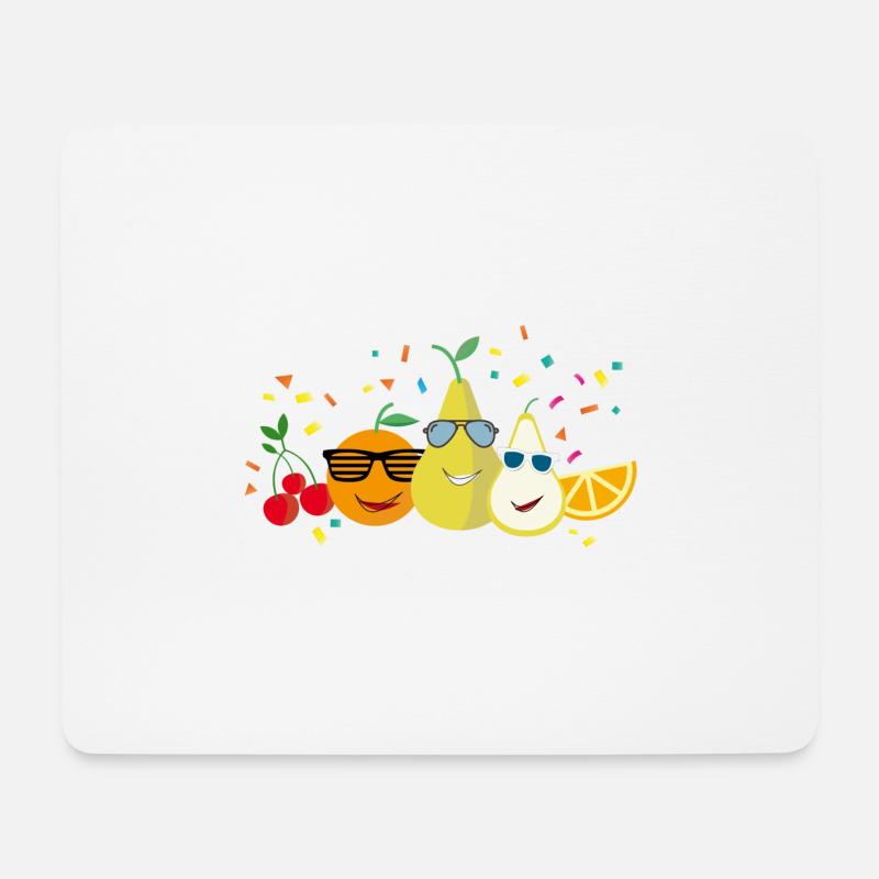 Des petits fruits joyeux - Tapis de souris (format paysage) - blanc