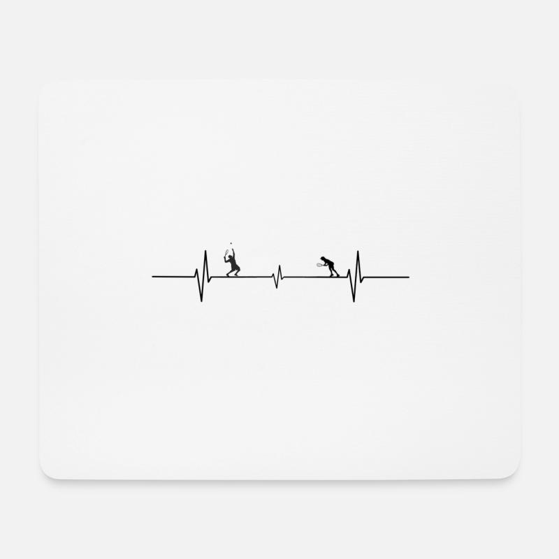 Tennis Herzschlag - Mousepad (Querformat) - Weiß