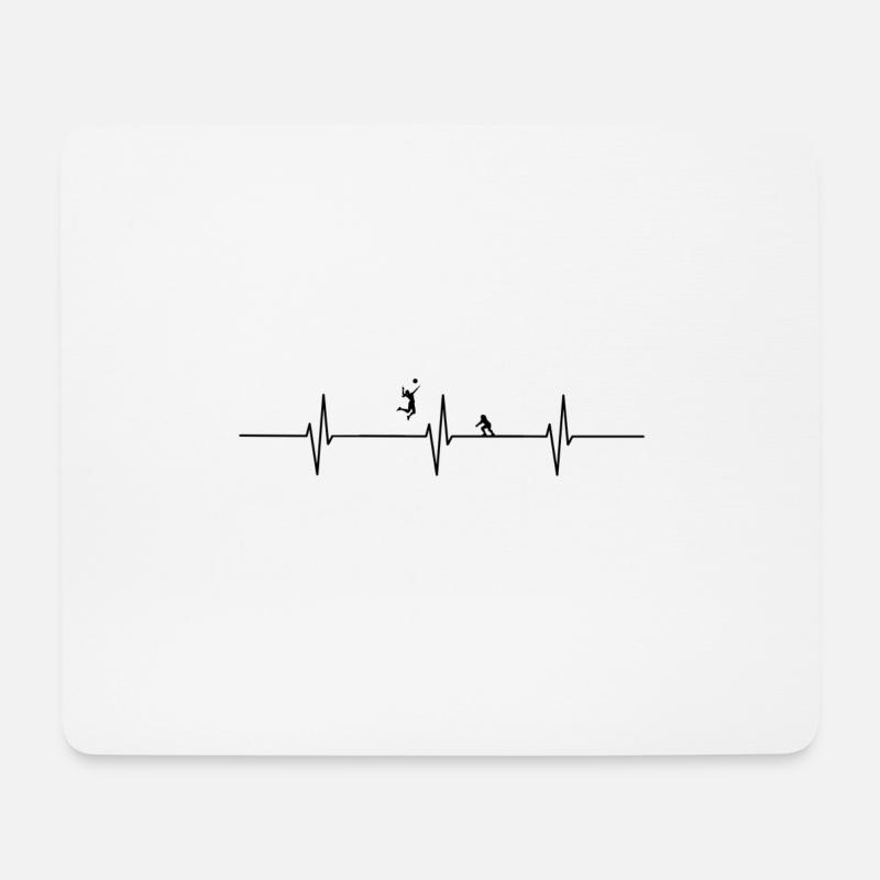 Volleyball Herzschlag - Mousepad (Querformat) - Weiß