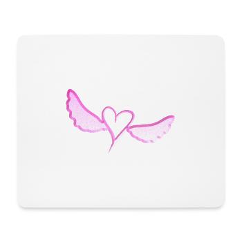 Bird heart flies pink glitter love - Mouse Pad (horizontal) - white - Front