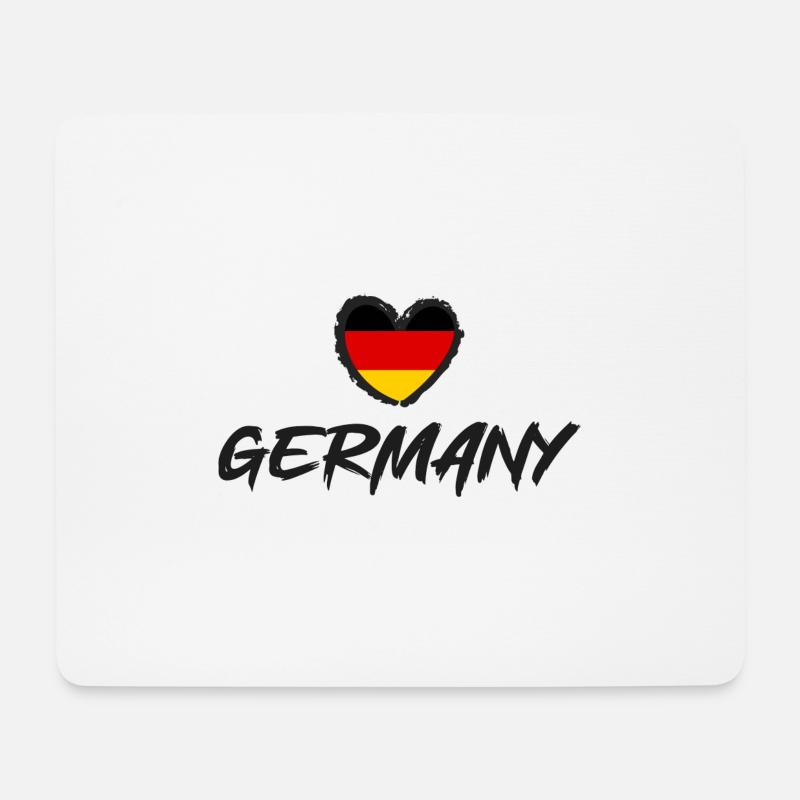 I Love Germany Deutschlandflagge Herz - Mousepad (Querformat) - Weiß
