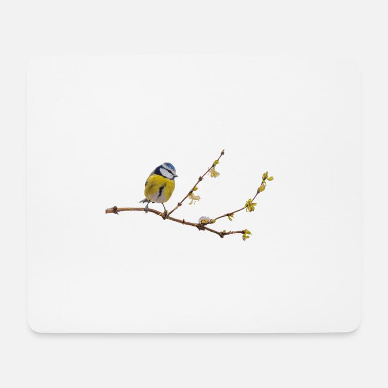 Blaumeise - Mousepad (Querformat) - Weiß