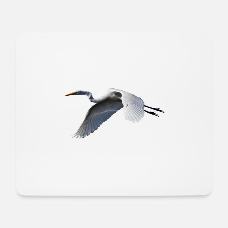 Kranich - Mousepad (Querformat) - Weiß