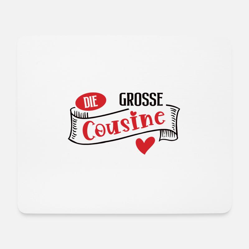 Grosse Cousine Outfit Schwester Große Cousinen - Mousepad (Querformat) - Weiß