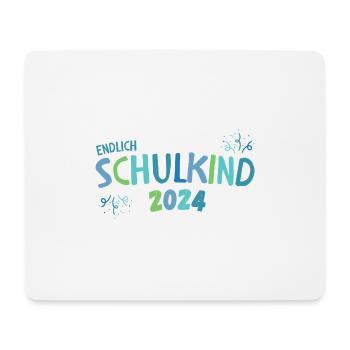 Cadeau de garçon d’inscription à l’école en bleu et vert - Tapis de souris (format paysage) - blanc - Devant