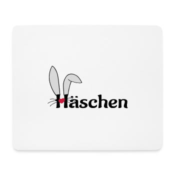 Hase Häschen mit Hasenohren und Herz - Mousepad (Querformat) - Weiß - Vorne