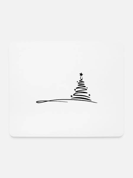 Christmas - tree drawing - Mouse Pad (horizontal) - white