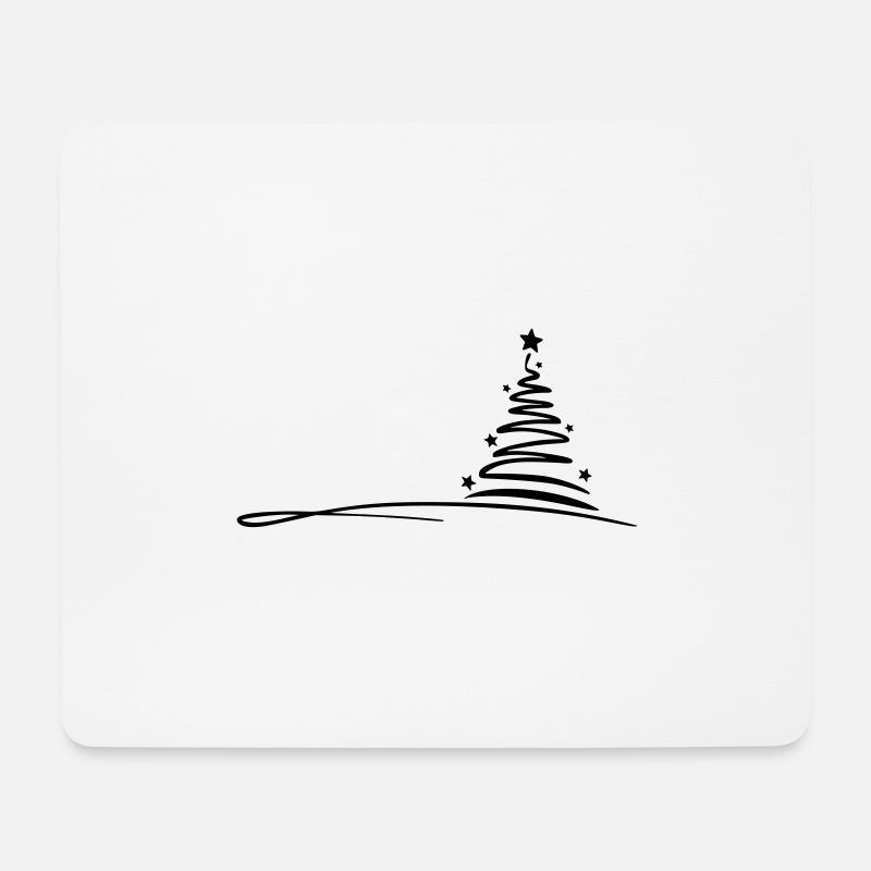 Noël - dessin d'arbre - Tapis de souris (format paysage) - blanc