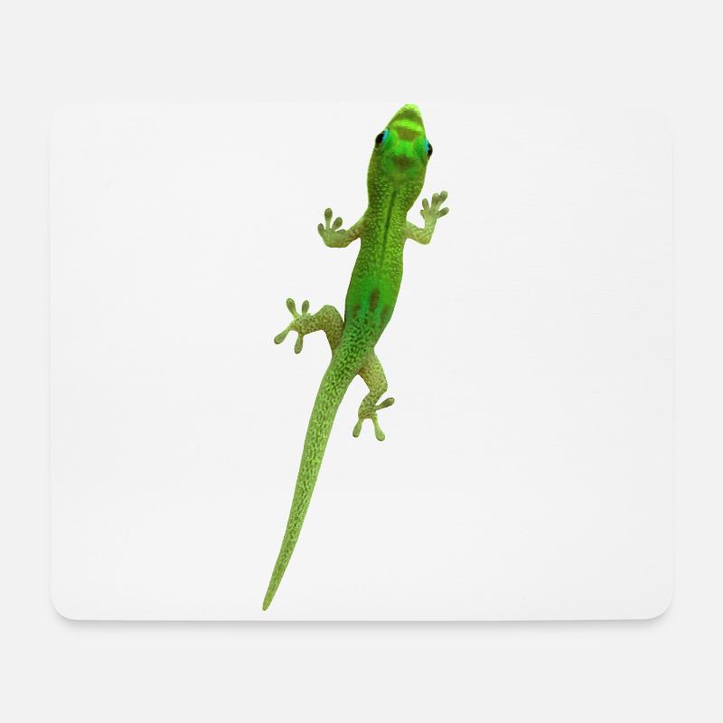 Grüner Gecko - Mousepad (Querformat) - Weiß