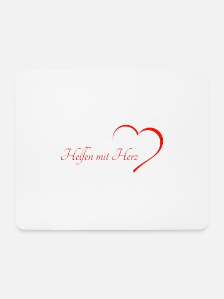 Helfen mit Herz - Mousepad (Querformat) - Weiß