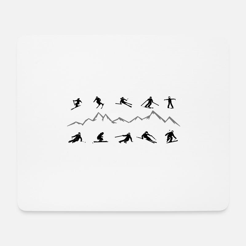 Wintersport - Skifahrer Berge - Mousepad (Querformat) - Weiß