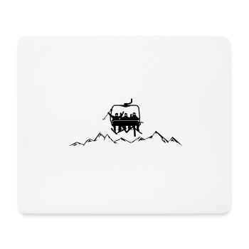 Winter - Skifahrer Sessellift - Mousepad (Querformat) - Weiß - Vorne