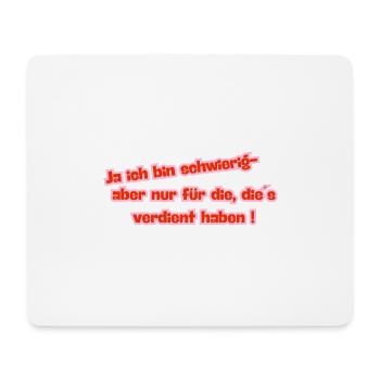 Ich bin schwierig :P - Mousepad (Querformat) - Weiß - Vorne