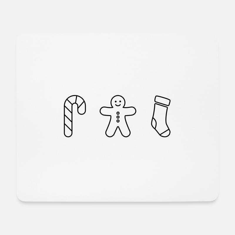 Candy cane - Gingerbread - Christmas stocking - Mouse Pad (horizontal) - white