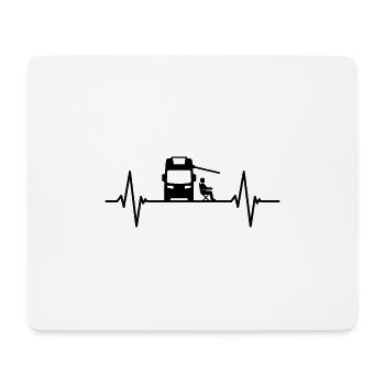 Camper Camping Heartbeat Caravan Motorhome Pulse - Mouse Pad (horizontal) - white - Front