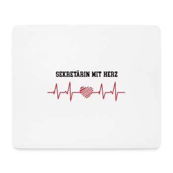Sekretärin Mit Herz Beste Sekretärinnen Kollegin - Mousepad (Querformat) - Weiß - Vorne