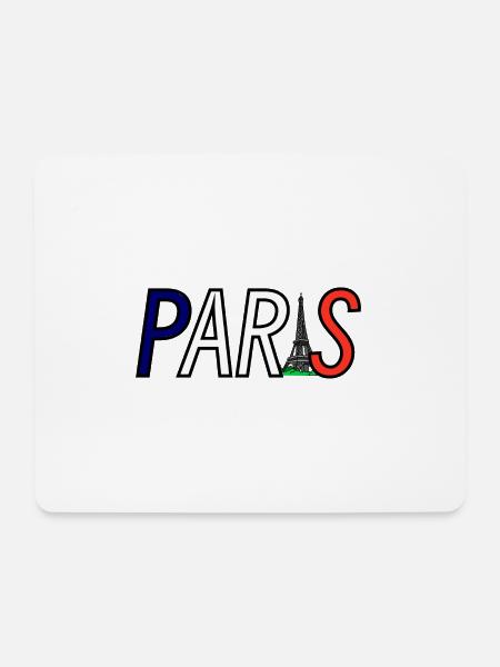 Paris Silhouette mit Eiffelturm Farbenspiel - Mousepad (Querformat) - Weiß