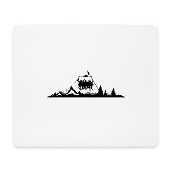 Ski de hiver - Station de ski Télésiège - Tapis de souris (format paysage) - blanc - Devant
