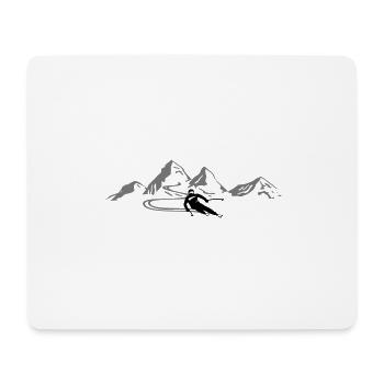 Winter - Skiers Skiing Mountains Snow - Mouse Pad (horizontal) - white - Front