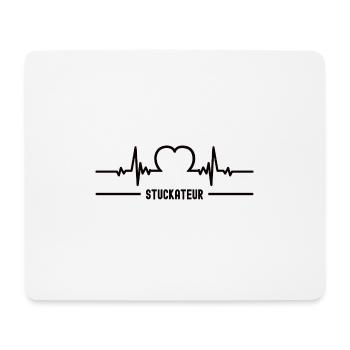 Herzschlag Stuckateur Herz Bester Mann Stukkateur - Mousepad (Querformat) - Weiß - Vorne