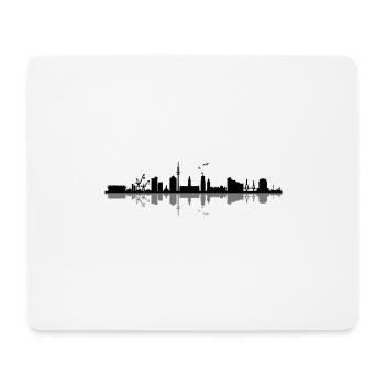 Skyline - Hamburg Hafen Altstadt Stadion - Mousepad (Querformat) - Weiß - Vorne