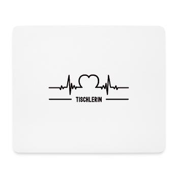 Herzschlag Tischlerin Herz EKG Tischler Frauen - Mousepad (Querformat) - Weiß - Vorne