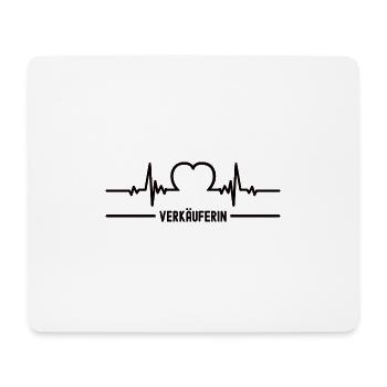 Herzschlag Verkäuferin Herz EKG Verkauf Frauen - Mousepad (Querformat) - Weiß - Vorne
