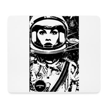 ASTRONAUTIN ASTRONAUT FRAU FRAUENPOWER STENCIL - Mousepad (Querformat) - Weiß - Vorne