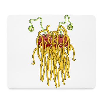Pastafari - Flying spaghetti monster - Mousepad (Querformat) - Weiß - Vorne