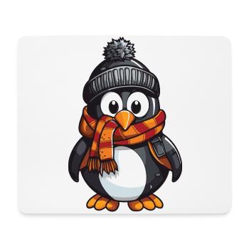 Penguin Winter Comic - Mouse Pad (horizontal) - white - Front
