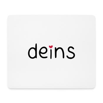 deins – mit farbigem Herz - Mousepad (Querformat) - Weiß - Vorne