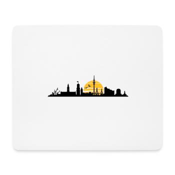 Skyline - Hamburg Hafen Altstadt - Mousepad (Querformat) - Weiß - Vorne