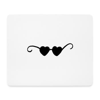 Sonnenbrille herz - Mousepad (Querformat) - Weiß - Vorne