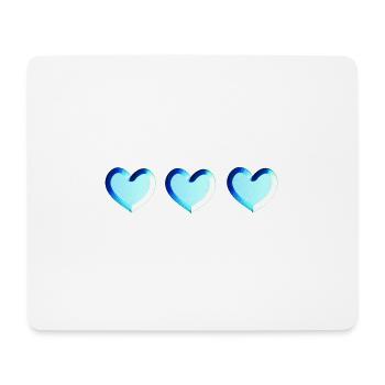 drei herzen blau glitzer - Mousepad (Querformat) - Weiß - Vorne