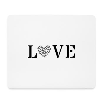 Motif LOVE | Noir minimaliste - Tapis de souris (format paysage) - blanc - Devant