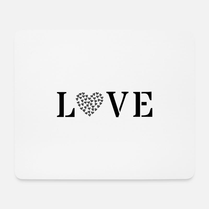 LOVE Motiv | minimalistisch schwarz - Mousepad (Querformat) - Weiß
