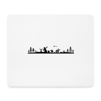 Weihnachten - Engel Baum Elch Geschenk Schnee - Mousepad (Querformat) - Weiß - Vorne