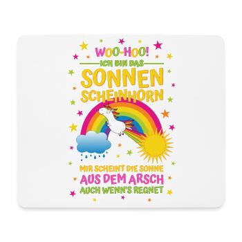 Sonnenscheinhorn mit Spruch Sonne aus dem Arsch - Mousepad (Querformat) - Weiß - Vorne