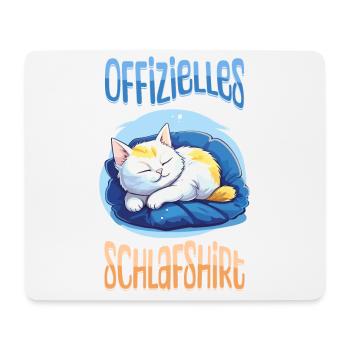 Chemise de nuit officielle Pyjama chat Animal mignon - Tapis de souris (format paysage) - blanc - Devant