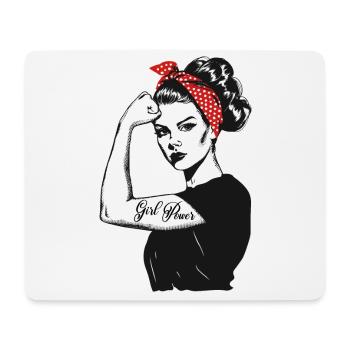 Girl Power Girl Power Grl Pwr Femme Fille Rétro - Tapis de souris (format paysage) - blanc - Devant