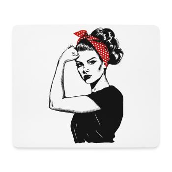 Girl Power Girl Power Grl Pwr Femme Fille Rétro - Tapis de souris (format paysage) - blanc - Devant