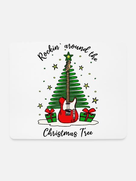 Rockin around the Christmas Tree Weihnachten Musik - Mousepad (Querformat) - Weiß