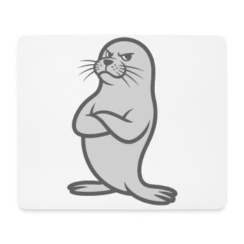 Funny seal with crossed arms - Mouse Pad (horizontal) - white - Front