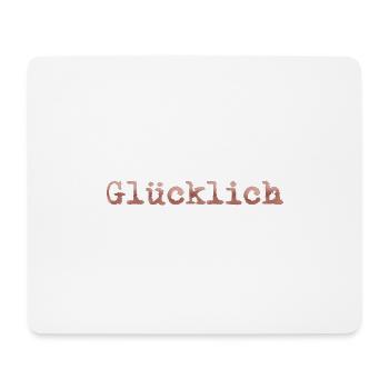glücklich - Mousepad (Querformat) - Weiß - Vorne