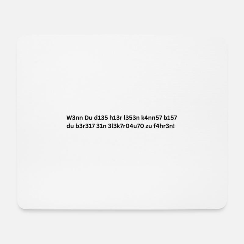 Elektroauto-Spruch Kryptisch - Mousepad (Querformat) - Weiß